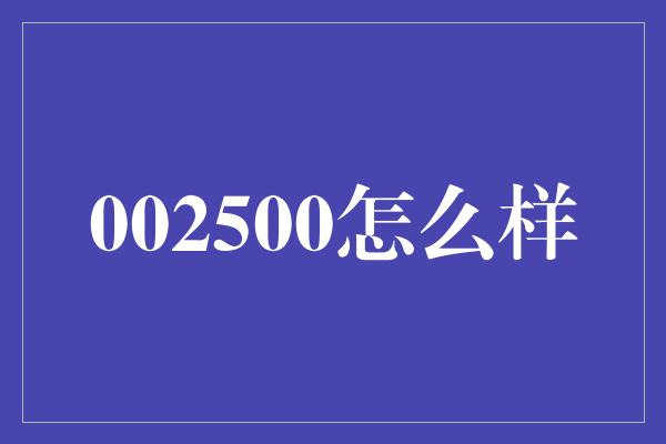 002500怎么样