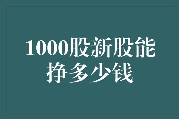 1000股新股能挣多少钱