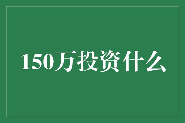 150万投资什么