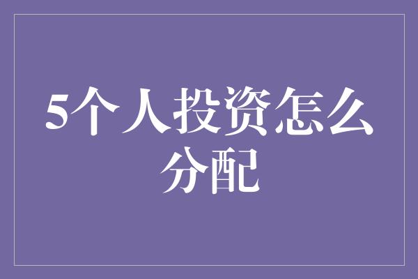 5个人投资怎么分配