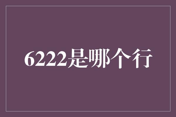 6222是哪个行