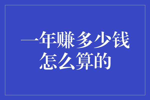 一年赚多少钱怎么算的