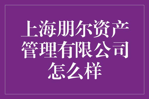 上海朋尔资产管理有限公司怎么样