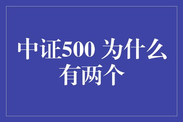 中证500 为什么有两个