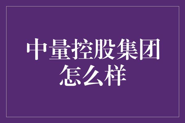 中量控股集团怎么样