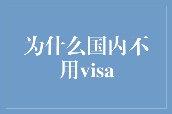 为什么国内不用visa