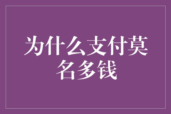 为什么支付莫名多钱