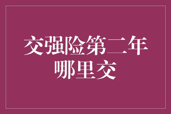 交强险第二年哪里交