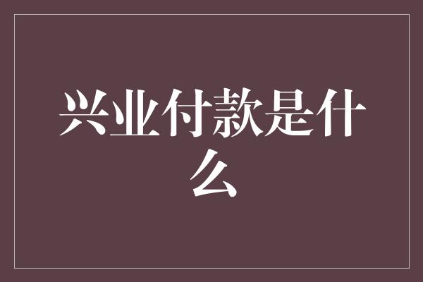 兴业付款是什么