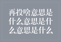 再投啥意思是什么意思？一文解读