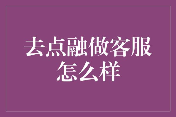 去点融做客服怎么样