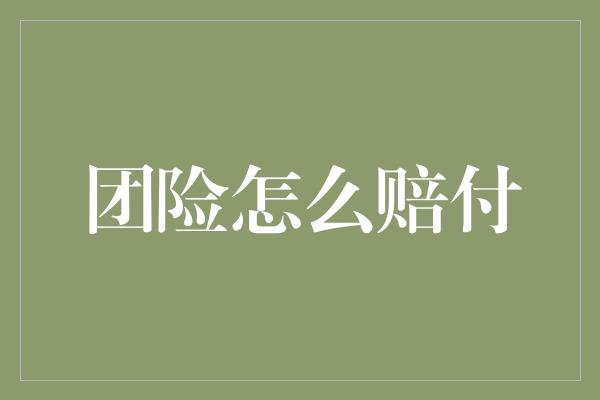 团险怎么赔付