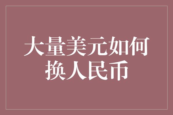 大量美元如何换人民币