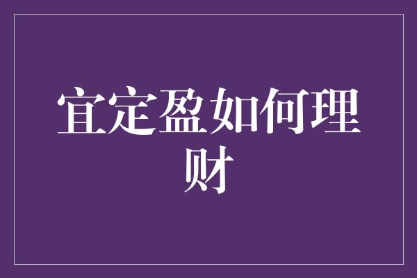 宜定盈如何理财