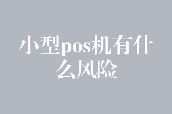 小型pos机有什么风险