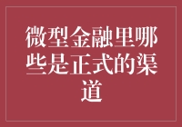 微型金融里的正式渠道有哪些？