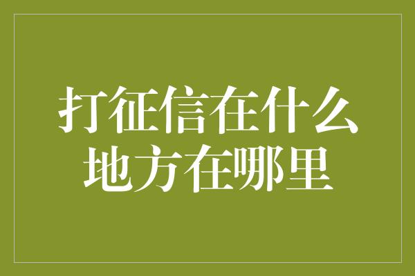 打征信在什么地方在哪里