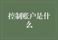 控制账户真的那么神秘吗？让我们揭开它的面纱！