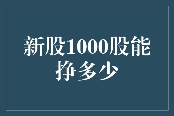 新股1000股能挣多少