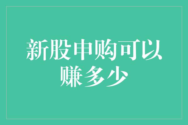 新股申购可以赚多少