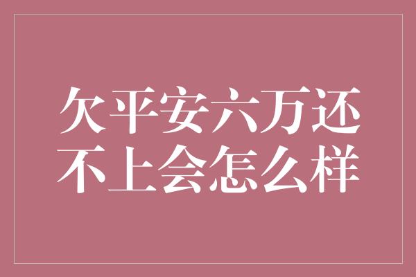 欠平安六万还不上会怎么样