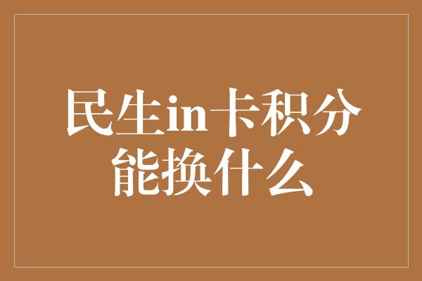 民生in卡积分能换什么