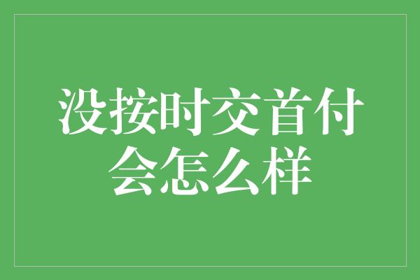 没按时交首付会怎么样