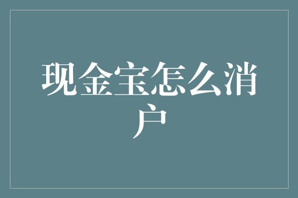 现金宝怎么消户