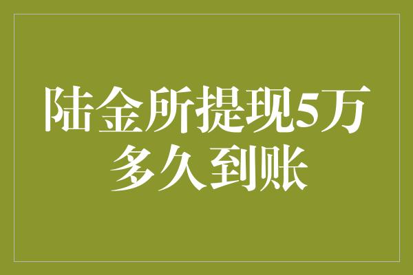 陆金所提现5万多久到账