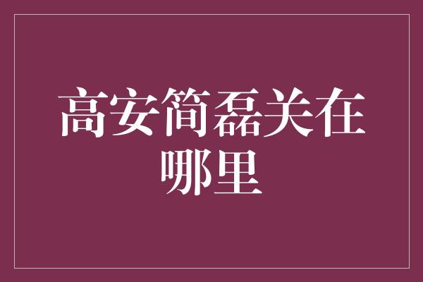 高安简磊关在哪里