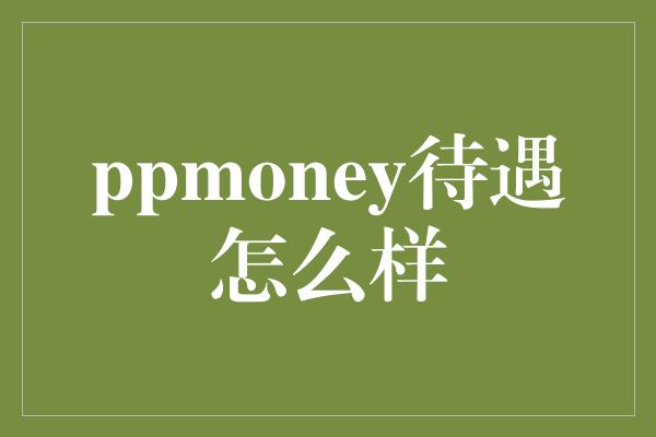 ppmoney待遇怎么样