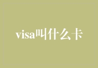 Visa这种卡，它到底叫啥名？